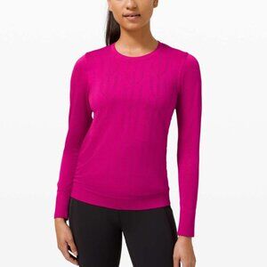 Lululemon Swiftly Breathe Long Sleeve Fletching Lines Ripened Raspberry Size 4